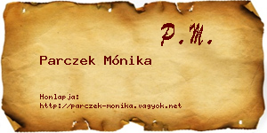 Parczek Mónika névjegykártya